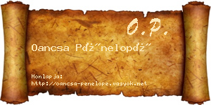 Oancsa Pénelopé névjegykártya